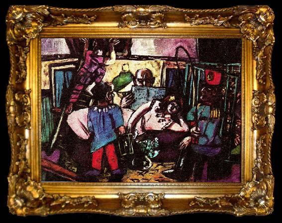 framed  Max Beckmann cirkus caravan, ta009-2